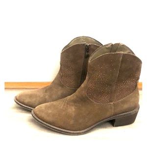 Leather embellished boots